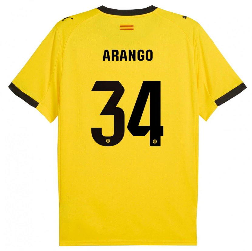 Danxen Kinder Juan Arango #34 Gelb Schwarz Auswärtstrikot Trikot 2025/26 T-Shirt