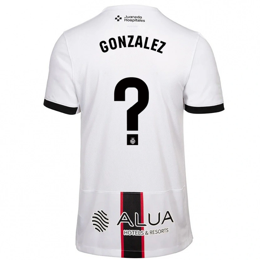 Danxen Kinder Adrià González #0 Weiß Schwarz Auswärtstrikot Trikot 2025/26 T-Shirt