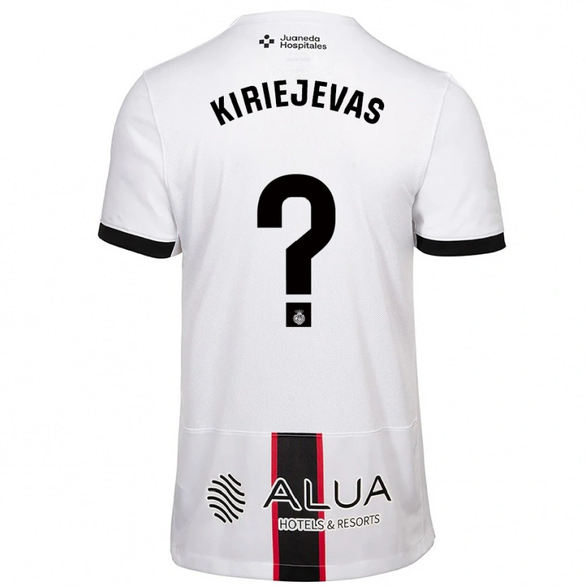 Danxen Kinder Rimvydas Kiriejevas #0 Weiß Schwarz Auswärtstrikot Trikot 2025/26 T-Shirt