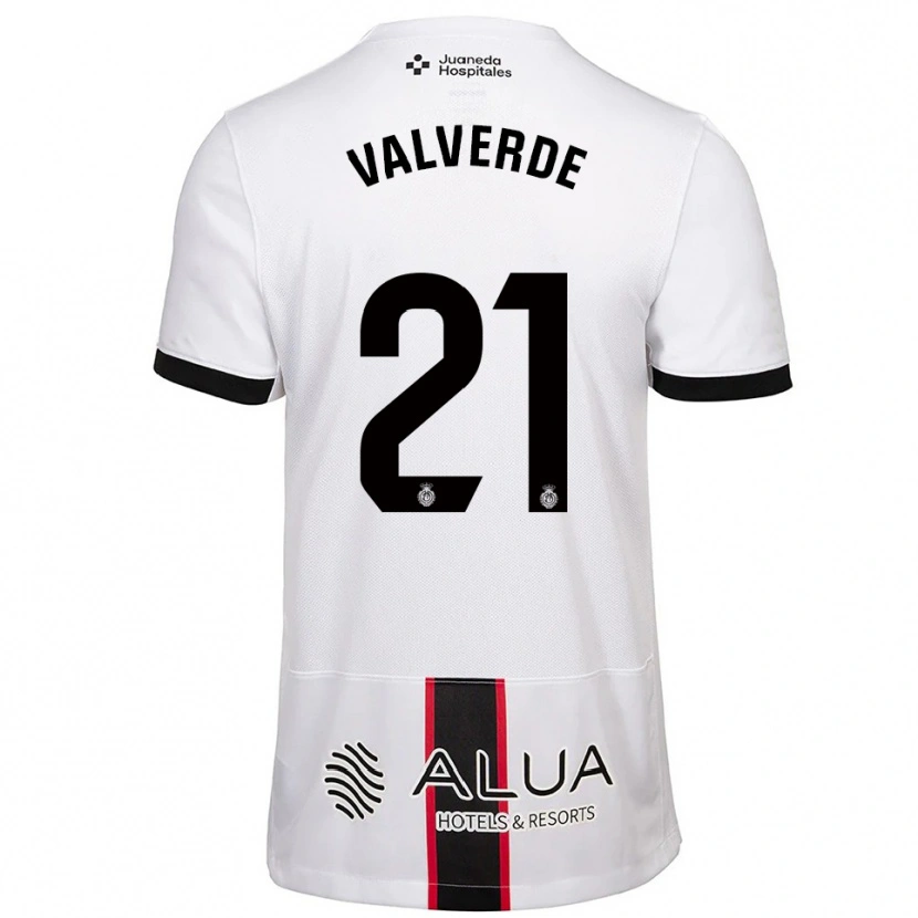 Danxen Kinder David Valverde #21 Weiß Schwarz Auswärtstrikot Trikot 2025/26 T-Shirt