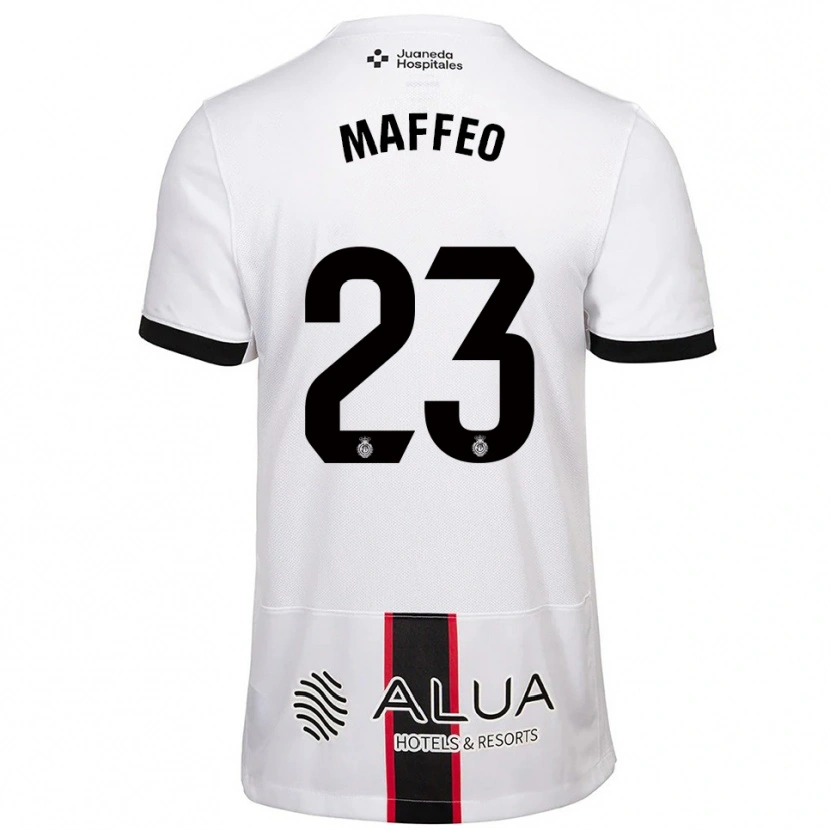 Danxen Kinder Pablo Maffeo #23 Weiß Schwarz Auswärtstrikot Trikot 2025/26 T-Shirt
