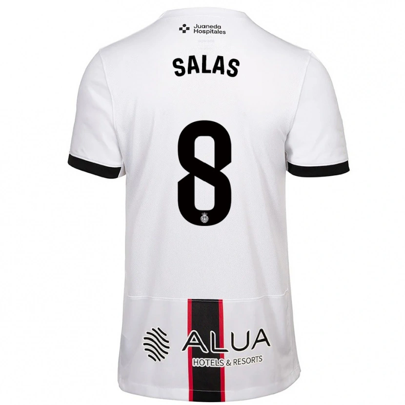 Danxen Kinder Jan Salas #8 Weiß Schwarz Auswärtstrikot Trikot 2025/26 T-Shirt