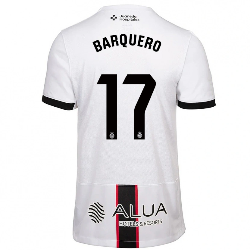 Danxen Kinder Adrián Barquero #17 Weiß Schwarz Auswärtstrikot Trikot 2025/26 T-Shirt