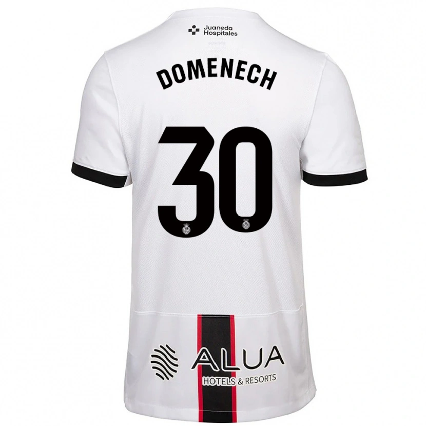 Danxen Kinder Marc Domènech #30 Weiß Schwarz Auswärtstrikot Trikot 2025/26 T-Shirt