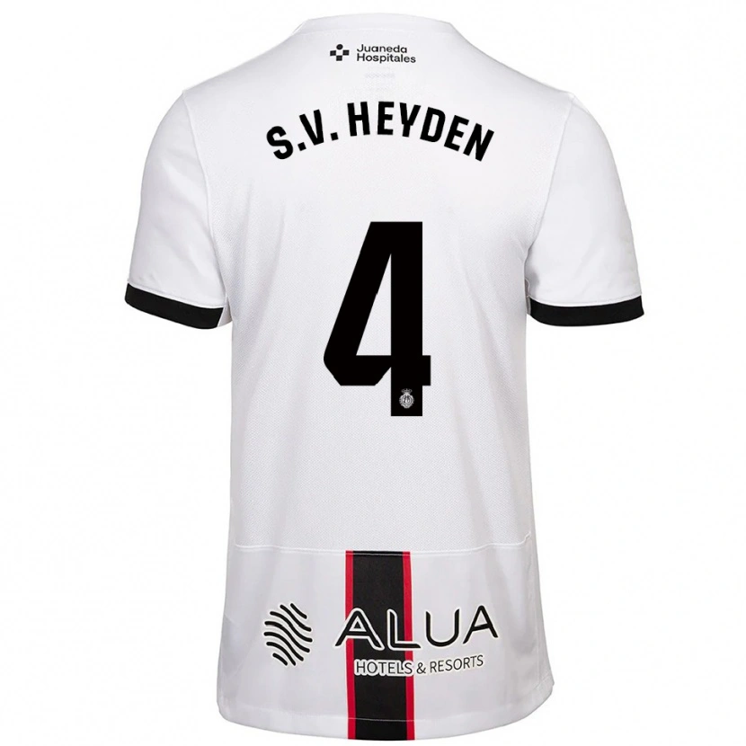 Danxen Kinder Siebe Van Der Heyden #4 Weiß Schwarz Auswärtstrikot Trikot 2025/26 T-Shirt
