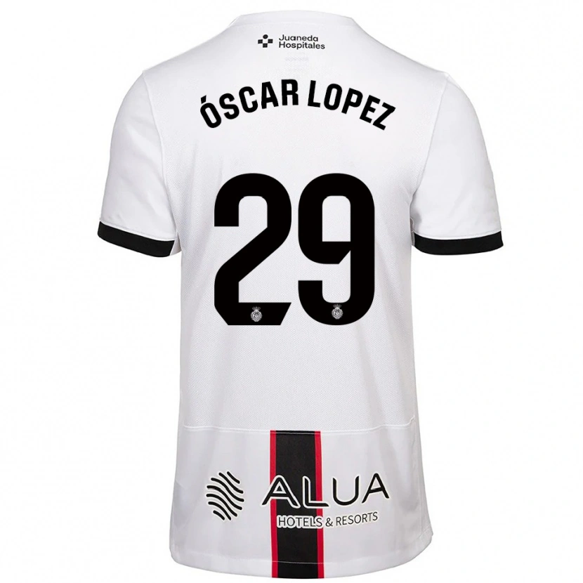 Danxen Kinder Óscar López #29 Weiß Schwarz Auswärtstrikot Trikot 2025/26 T-Shirt