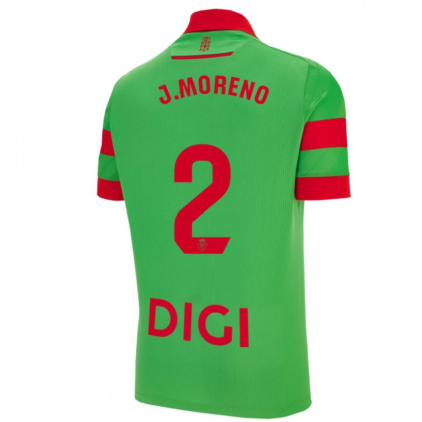 Danxen Kinder Jorge Moreno #2 Grün Rot Auswärtstrikot Trikot 2025/26 T-Shirt