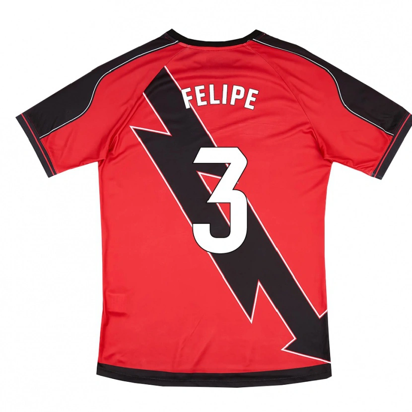 Danxen Kinder Luiz Felipe #3 Rot Schwarz Auswärtstrikot Trikot 2025/26 T-Shirt