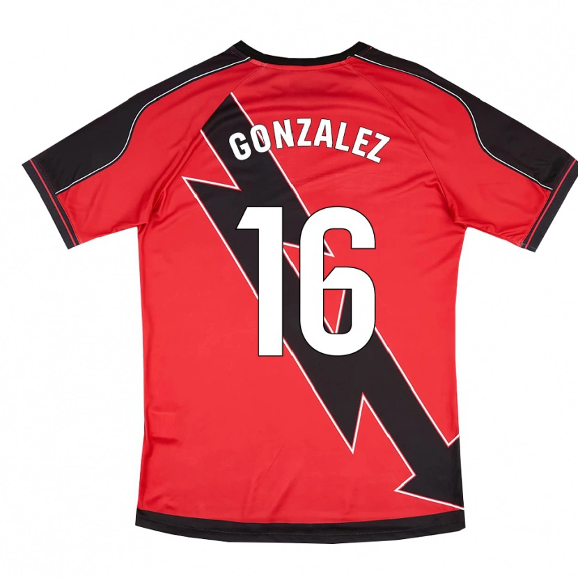 Danxen Kinder Aitor González #16 Rot Schwarz Auswärtstrikot Trikot 2025/26 T-Shirt