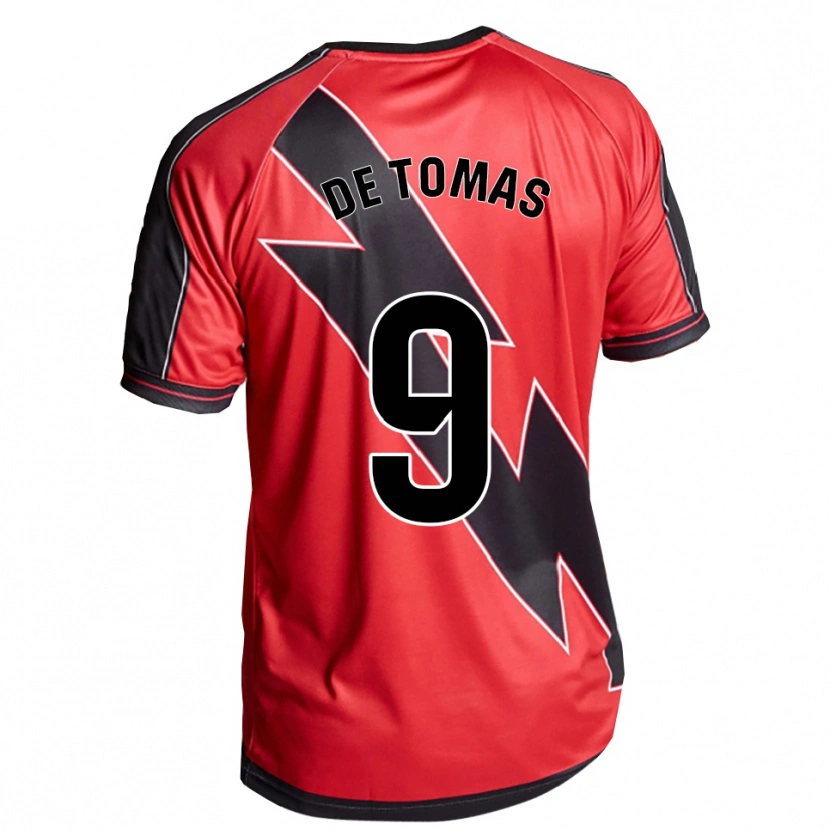 Danxen Kinder Raúl De Tomás #9 Rot Schwarz Auswärtstrikot Trikot 2025/26 T-Shirt