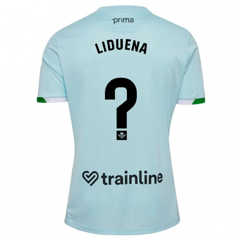 Danxen Kinder Rubén Lidueña #0 Himmelblau Grün Auswärtstrikot Trikot 2025/26 T-Shirt