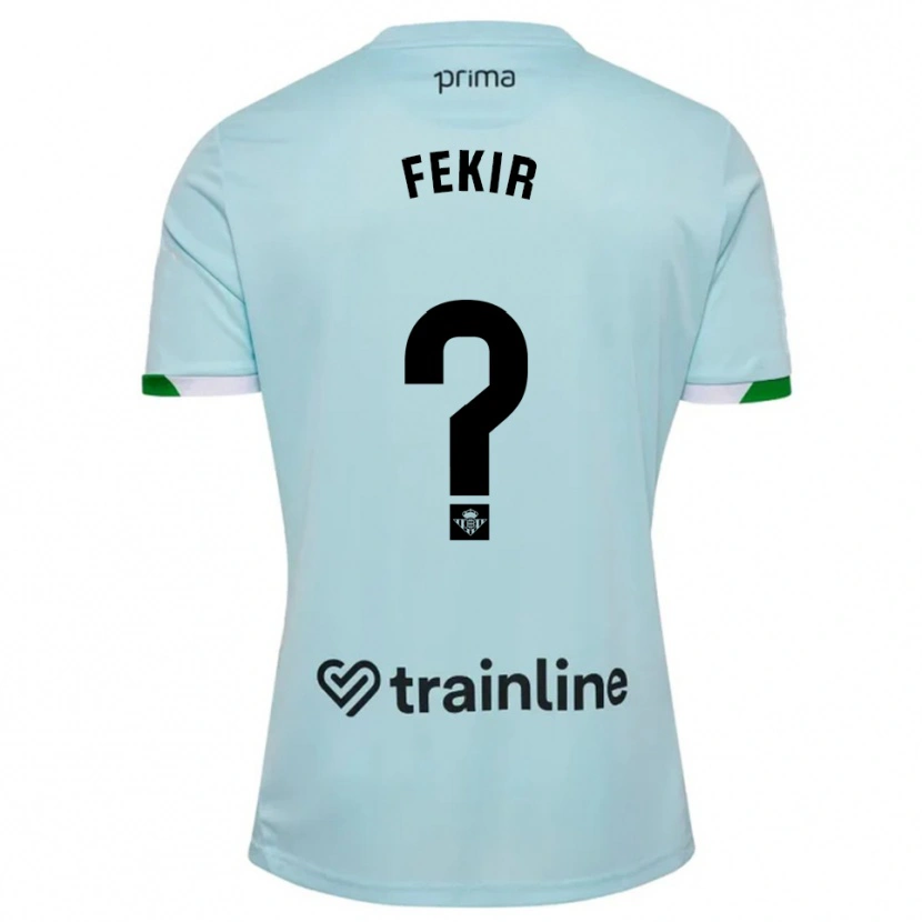 Danxen Kinder Yassin Fekir #0 Himmelblau Grün Auswärtstrikot Trikot 2025/26 T-Shirt