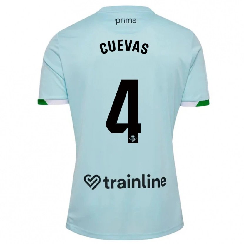 Danxen Kinder Miguel Cuevas #4 Himmelblau Grün Auswärtstrikot Trikot 2025/26 T-Shirt