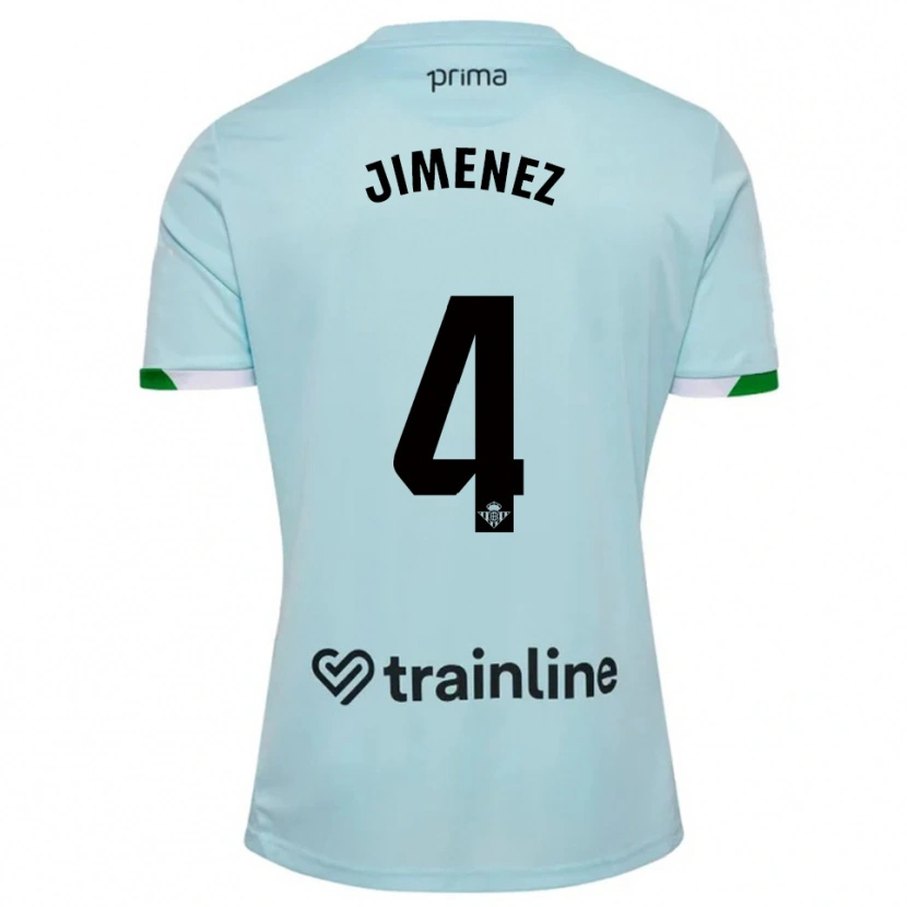 Danxen Kinder María Jiménez Gutiérrez #4 Himmelblau Grün Auswärtstrikot Trikot 2025/26 T-Shirt