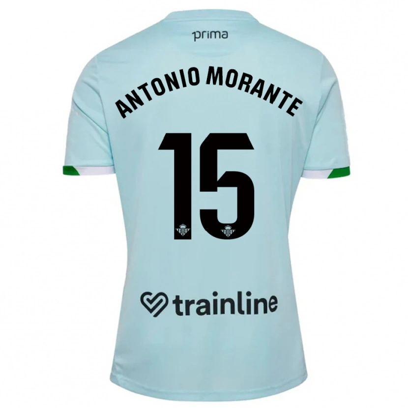 Danxen Kinder José Antonio Morante #15 Himmelblau Grün Auswärtstrikot Trikot 2025/26 T-Shirt