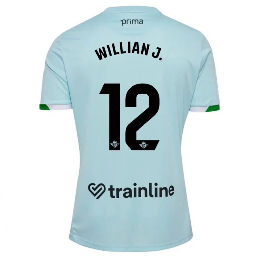 Danxen Kinder Willian Jose #12 Himmelblau Grün Auswärtstrikot Trikot 2025/26 T-Shirt