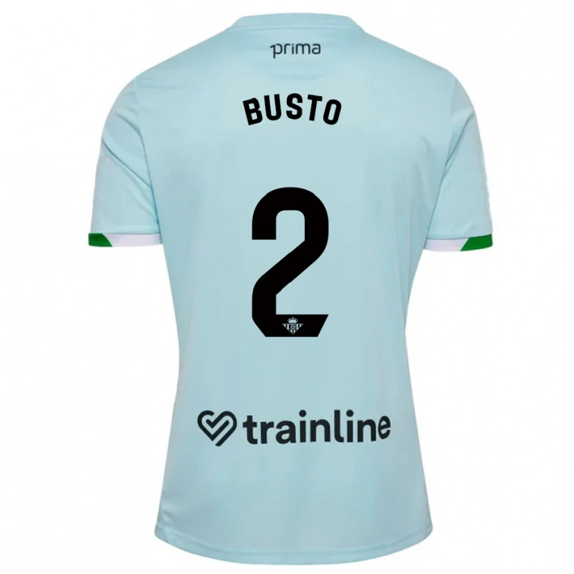 Danxen Kinder Pablo Busto #2 Himmelblau Grün Auswärtstrikot Trikot 2025/26 T-Shirt