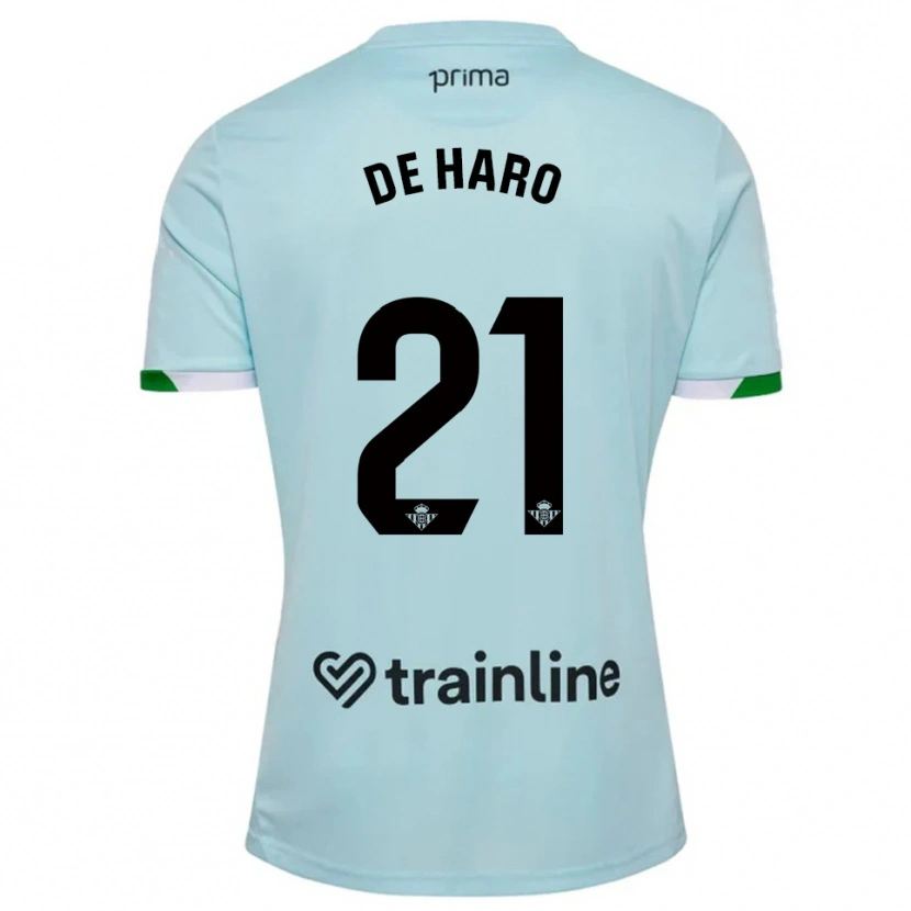 Danxen Kinder Alberto De Haro #21 Himmelblau Grün Auswärtstrikot Trikot 2025/26 T-Shirt