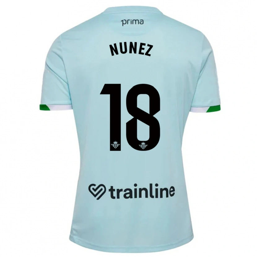 Danxen Kinder Romina Núñez #18 Himmelblau Grün Auswärtstrikot Trikot 2025/26 T-Shirt
