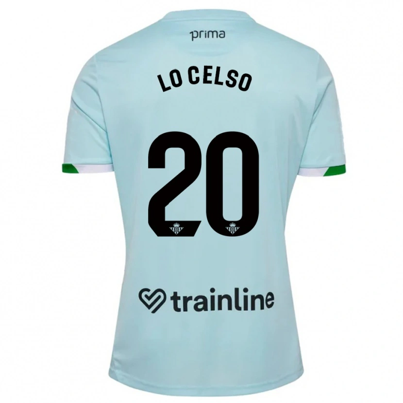 Danxen Kinder Giovani Lo Celso #20 Himmelblau Grün Auswärtstrikot Trikot 2025/26 T-Shirt