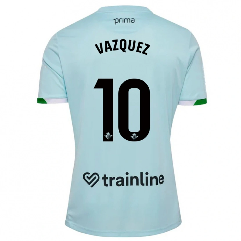 Danxen Kinder Alejandro Vázquez #10 Himmelblau Grün Auswärtstrikot Trikot 2025/26 T-Shirt