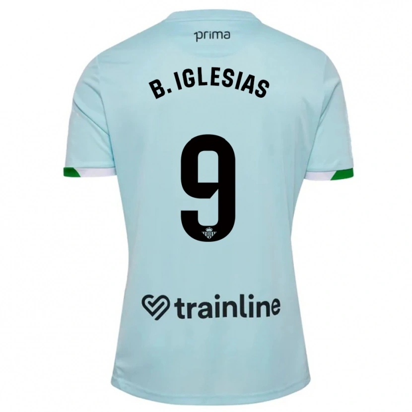 Danxen Kinder Borja Iglesias #9 Himmelblau Grün Auswärtstrikot Trikot 2025/26 T-Shirt