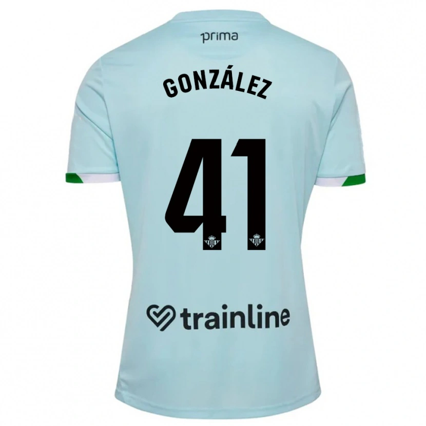 Danxen Kinder Manu González #41 Himmelblau Grün Auswärtstrikot Trikot 2025/26 T-Shirt