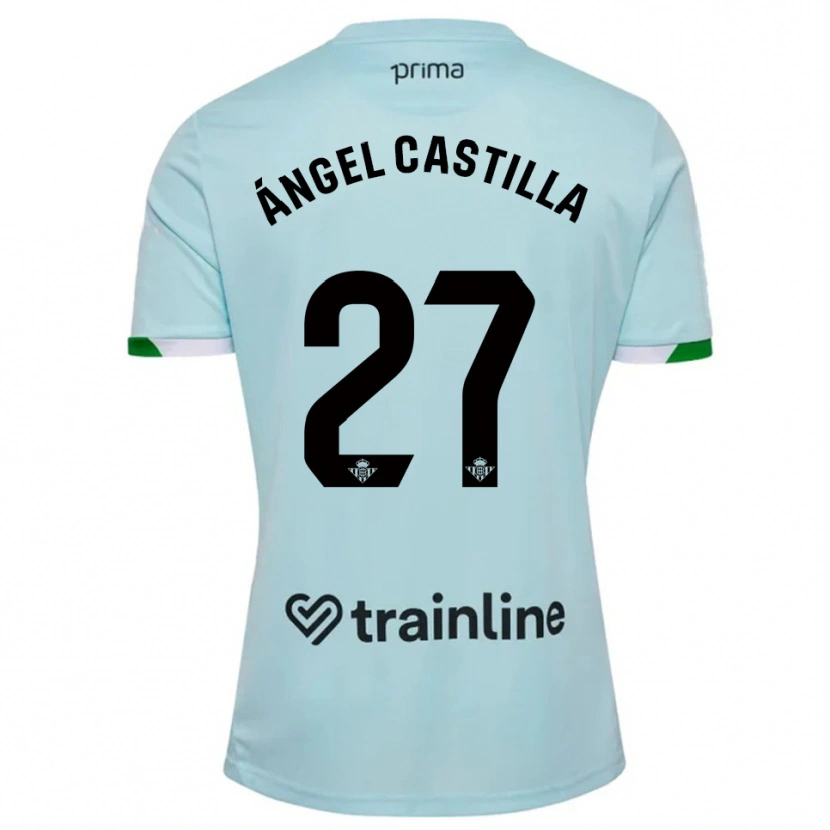 Danxen Kinder Miguel Ángel Castilla #27 Himmelblau Grün Auswärtstrikot Trikot 2025/26 T-Shirt