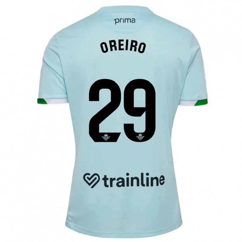 Danxen Kinder Jorge Oreiro #29 Himmelblau Grün Auswärtstrikot Trikot 2025/26 T-Shirt