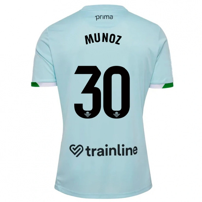 Danxen Kinder Blanca Muñoz #30 Himmelblau Grün Auswärtstrikot Trikot 2025/26 T-Shirt