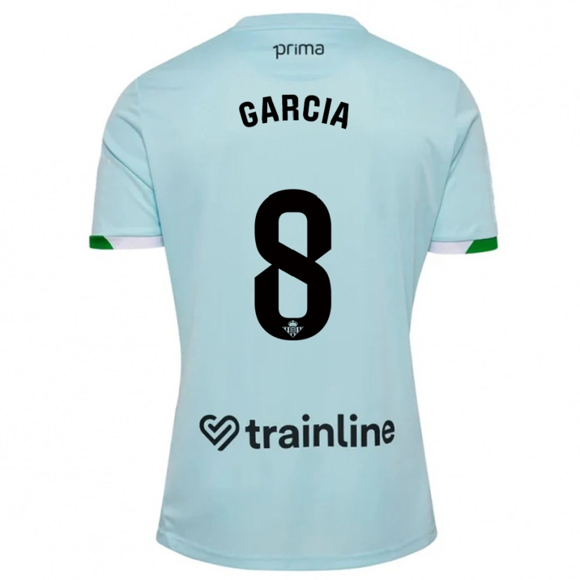Danxen Kinder Naima García #8 Himmelblau Grün Auswärtstrikot Trikot 2025/26 T-Shirt