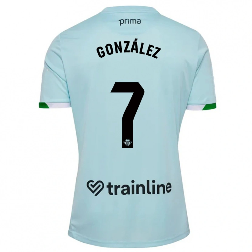 Danxen Kinder Antonio González #7 Himmelblau Grün Auswärtstrikot Trikot 2025/26 T-Shirt