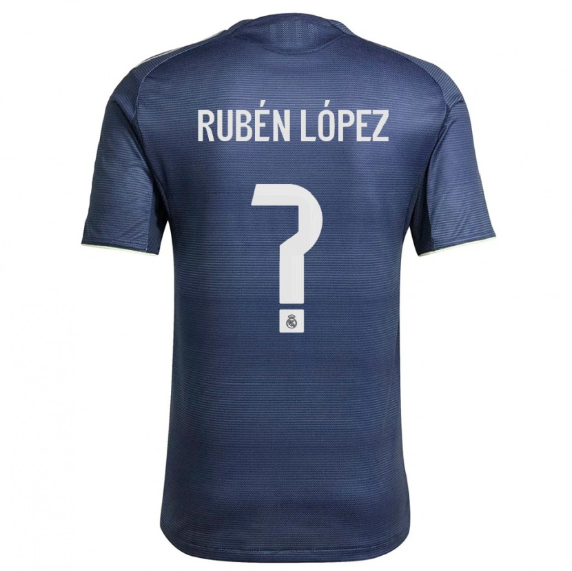 Danxen Kinder Rubén López #0 Marine Silber Auswärtstrikot Trikot 2025/26 T-Shirt