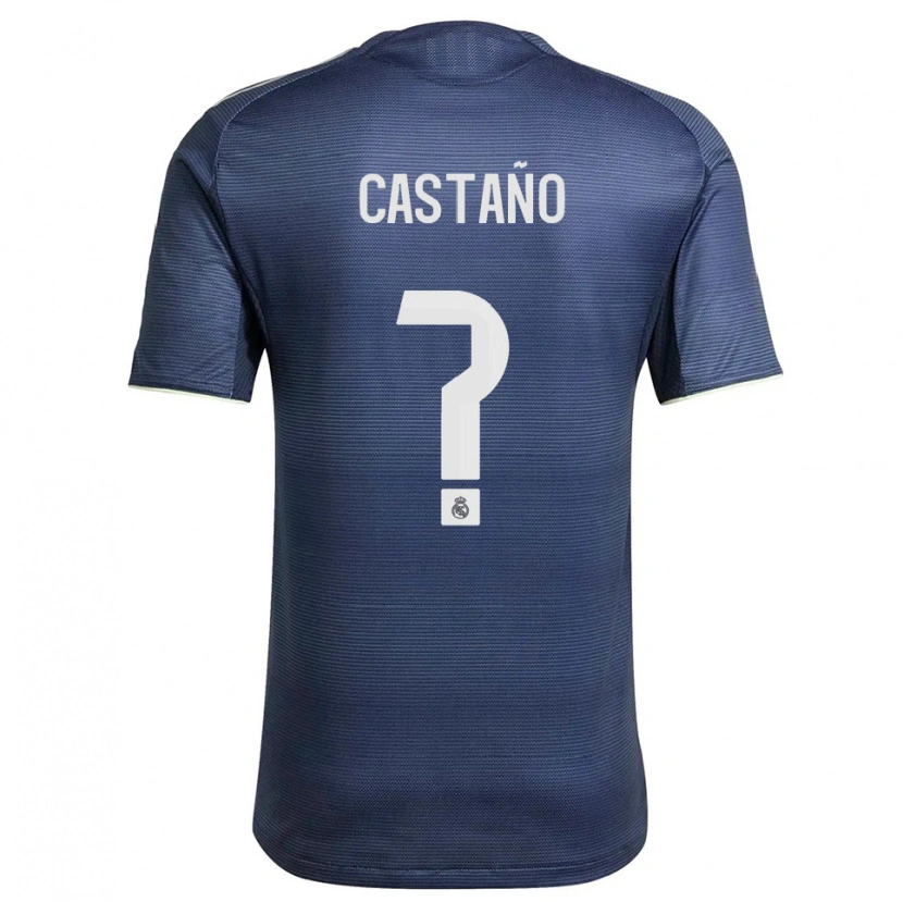 Danxen Kinder Alejandro Castaño #0 Marine Silber Auswärtstrikot Trikot 2025/26 T-Shirt