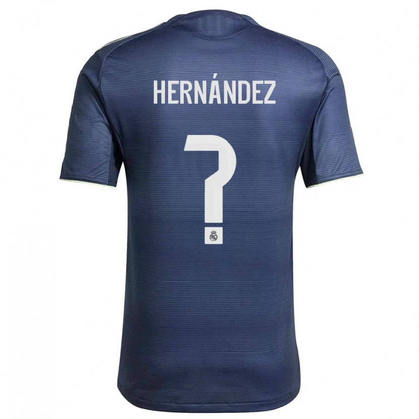 Danxen Kinder Enaitz Hernández #0 Marine Silber Auswärtstrikot Trikot 2025/26 T-Shirt