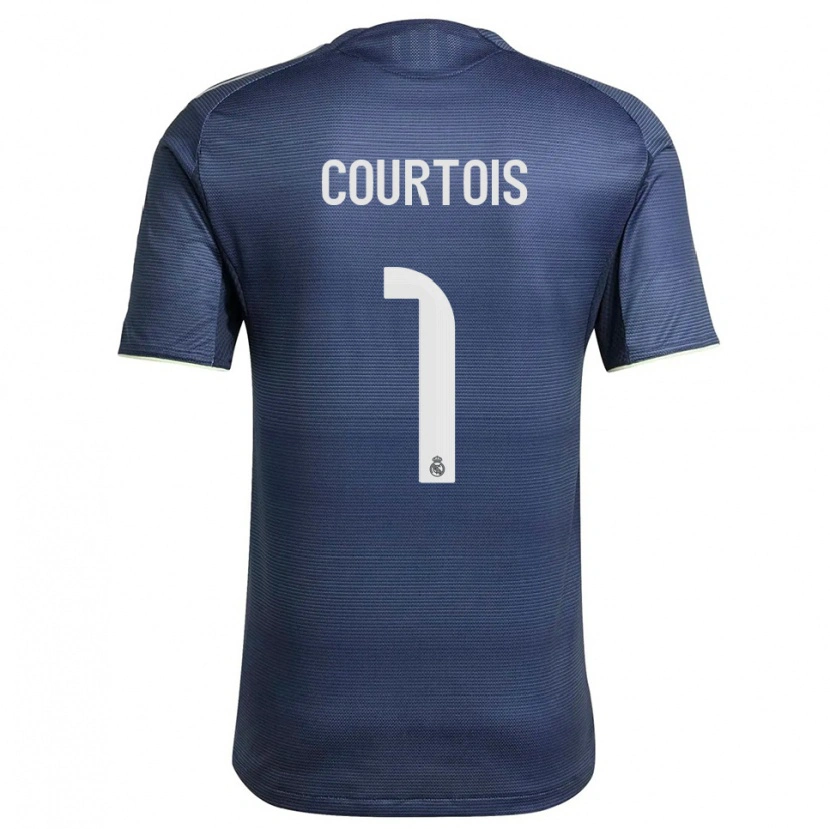 Danxen Kinder Thibaut Courtois #1 Marine Silber Auswärtstrikot Trikot 2025/26 T-Shirt
