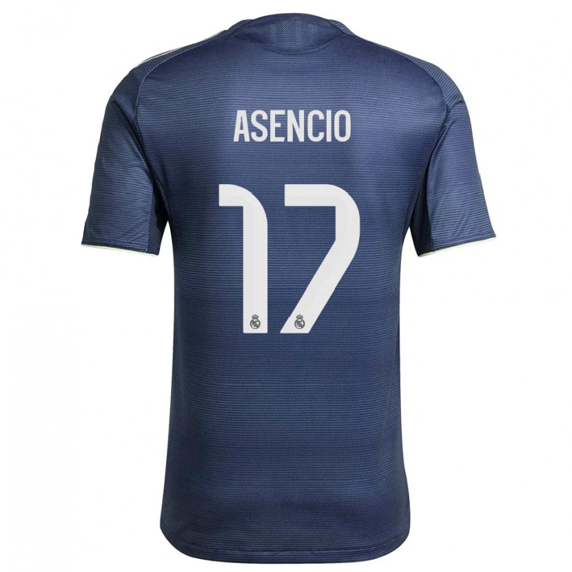 Danxen Kinder Raúl Asencio #17 Marine Silber Auswärtstrikot Trikot 2025/26 T-Shirt