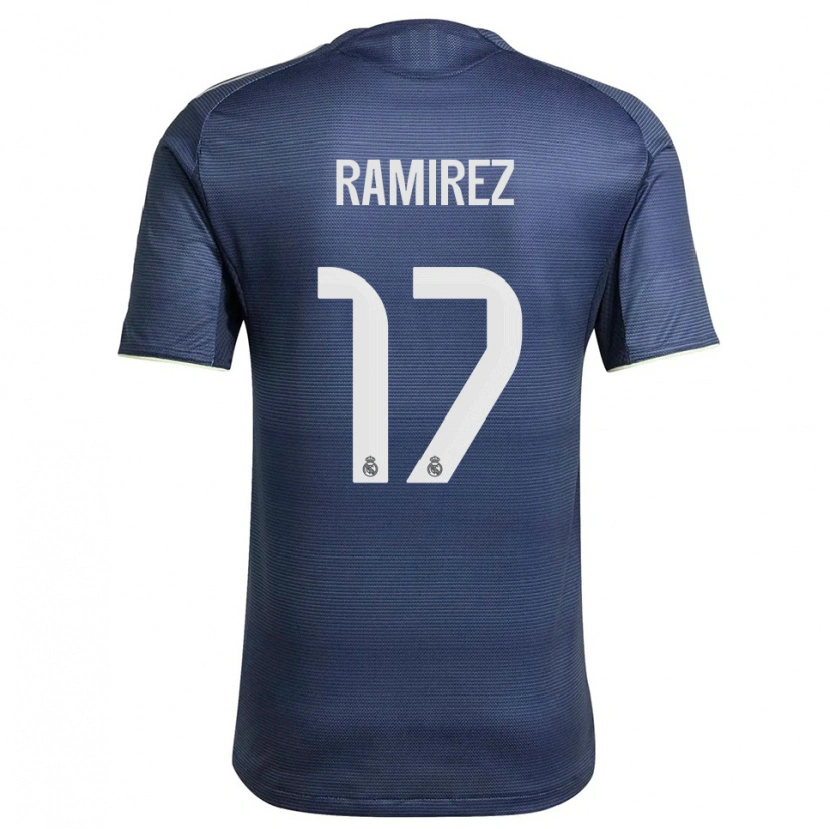 Danxen Kinder Darío Ramírez #17 Marine Silber Auswärtstrikot Trikot 2025/26 T-Shirt