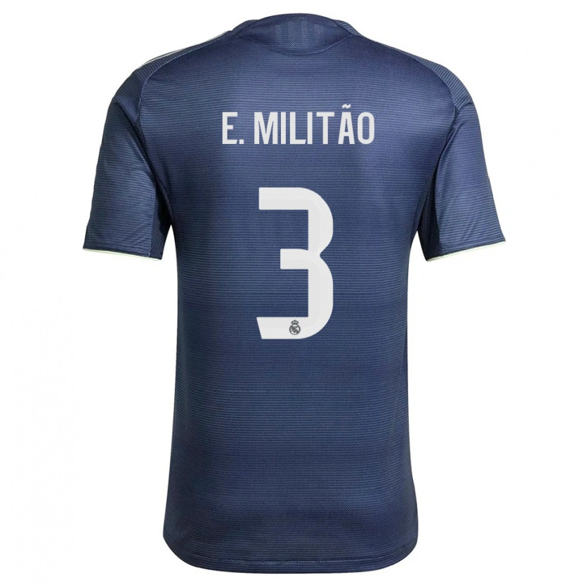 Danxen Kinder Éder Militão #3 Marine Silber Auswärtstrikot Trikot 2025/26 T-Shirt