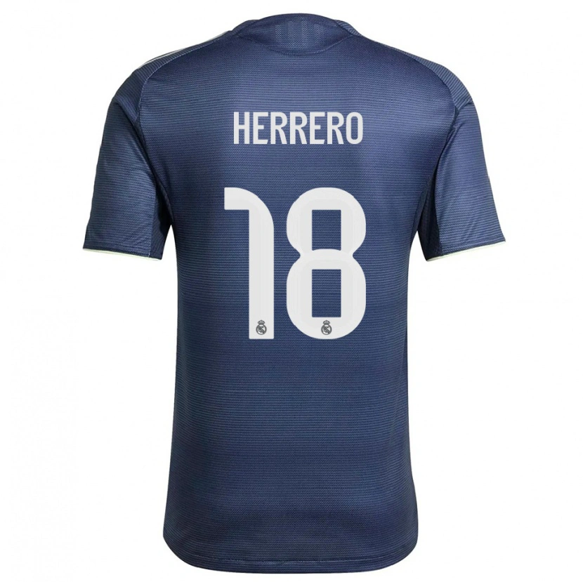 Danxen Kinder Enrique Herrero #18 Marine Silber Auswärtstrikot Trikot 2025/26 T-Shirt