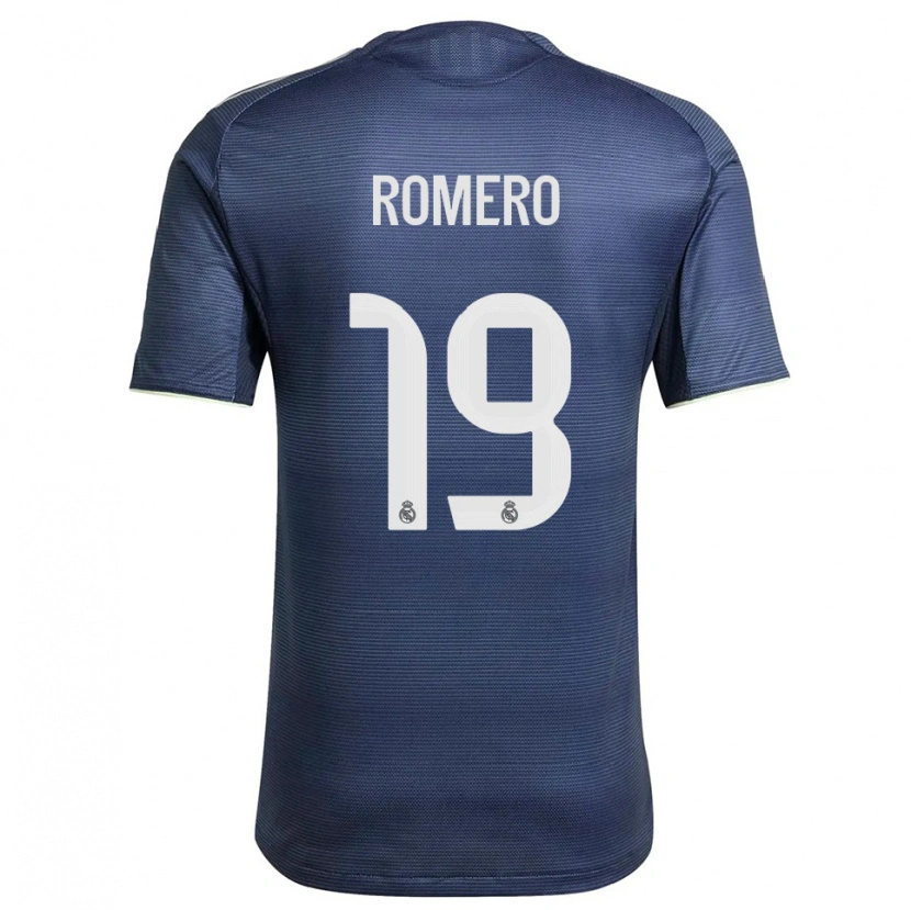 Danxen Kinder Alfonso Romero #19 Marine Silber Auswärtstrikot Trikot 2025/26 T-Shirt