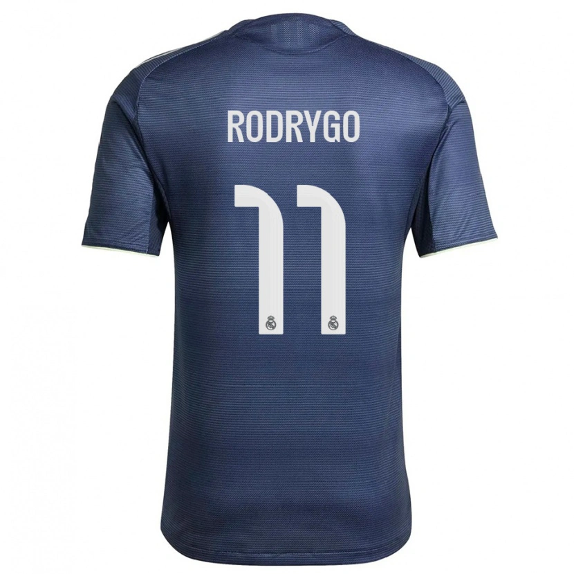Danxen Kinder Rodrygo #11 Marine Silber Auswärtstrikot Trikot 2025/26 T-Shirt