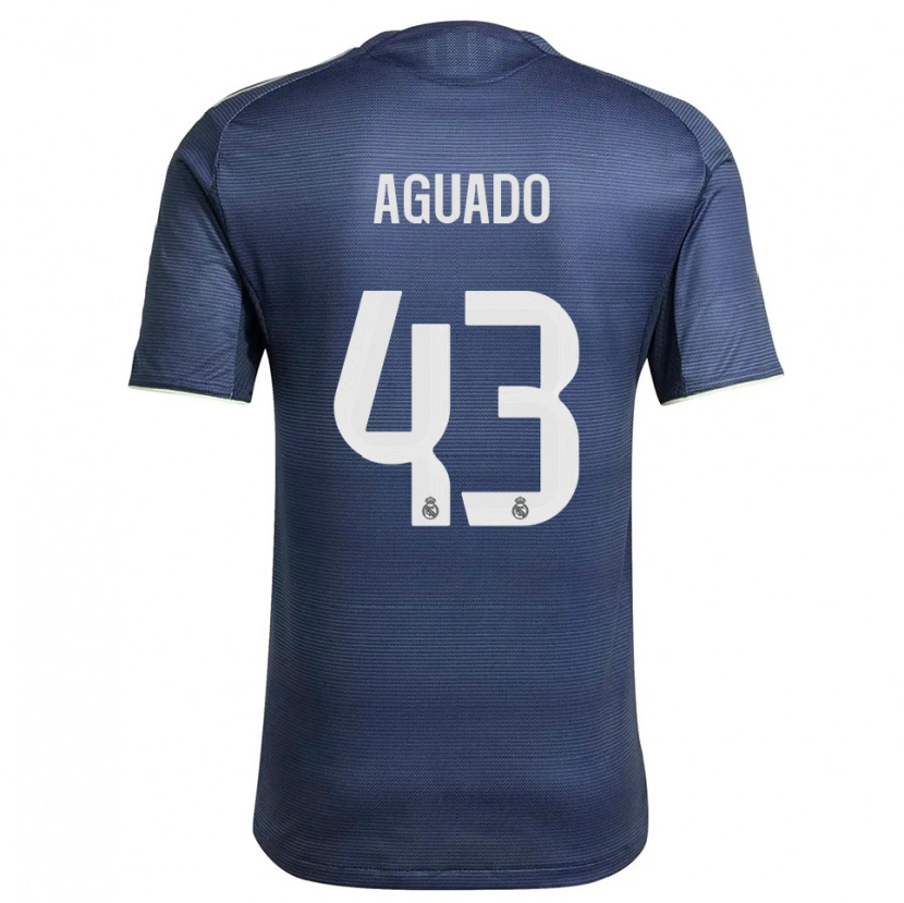 Danxen Kinder Diego Aguado #43 Marine Silber Auswärtstrikot Trikot 2025/26 T-Shirt