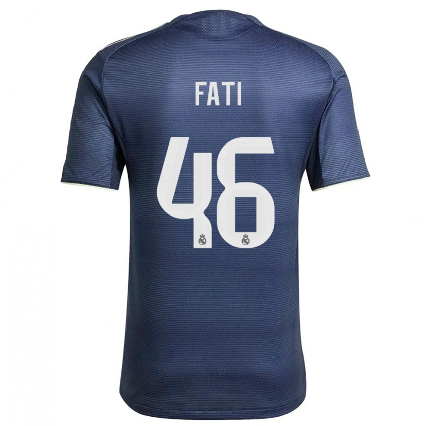 Danxen Kinder Lamini Fati #46 Marine Silber Auswärtstrikot Trikot 2025/26 T-Shirt