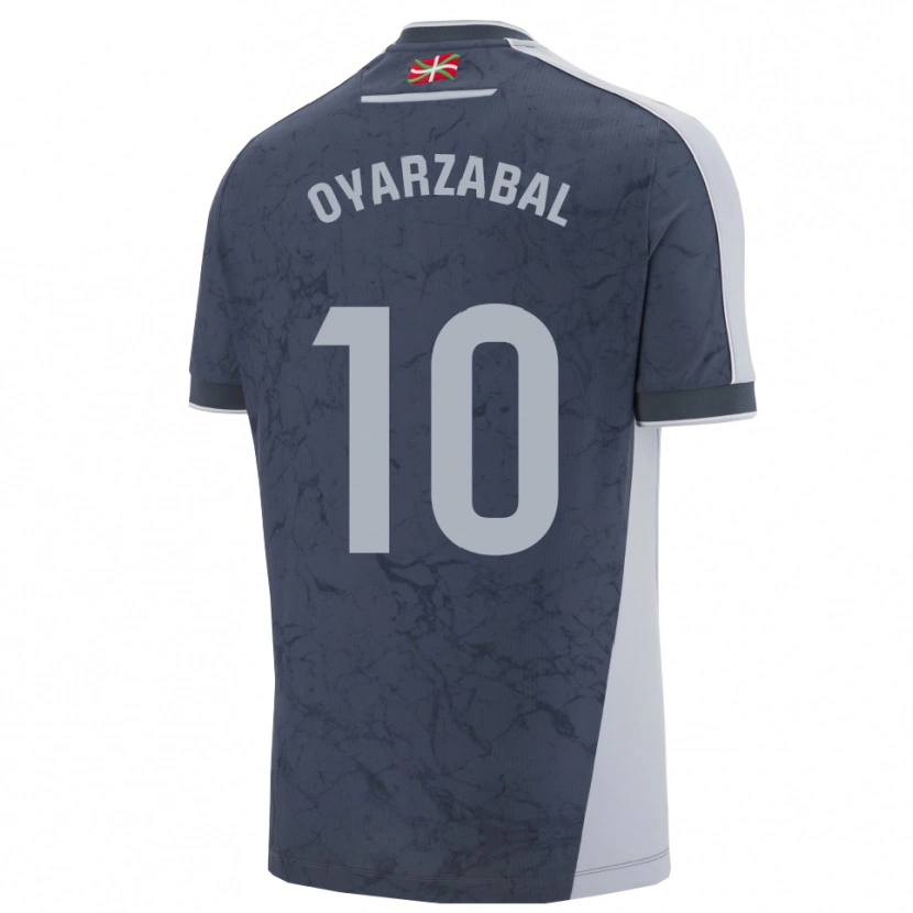 Danxen Kinder Mikel Oyarzabal #10 Dunkelblau Weiß Auswärtstrikot Trikot 2025/26 T-Shirt