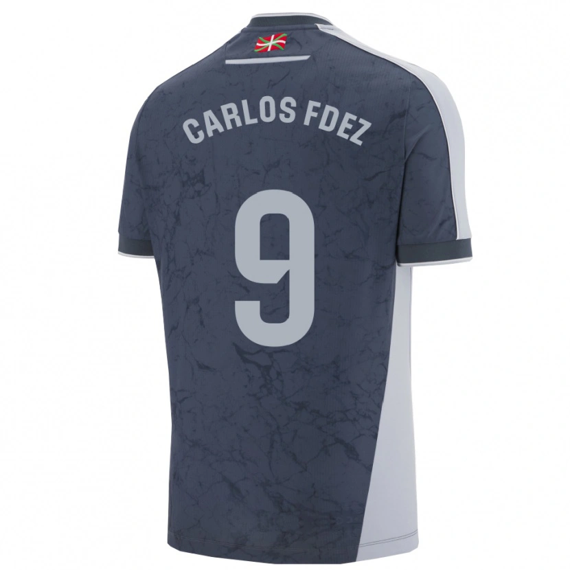 Danxen Kinder Carlos Fernández #9 Dunkelblau Weiß Auswärtstrikot Trikot 2025/26 T-Shirt