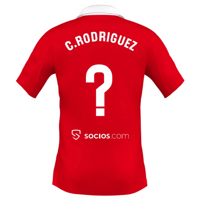 Danxen Kinder Carlos Rodríguez #0 Rot Weiß Grau Auswärtstrikot Trikot 2025/26 T-Shirt