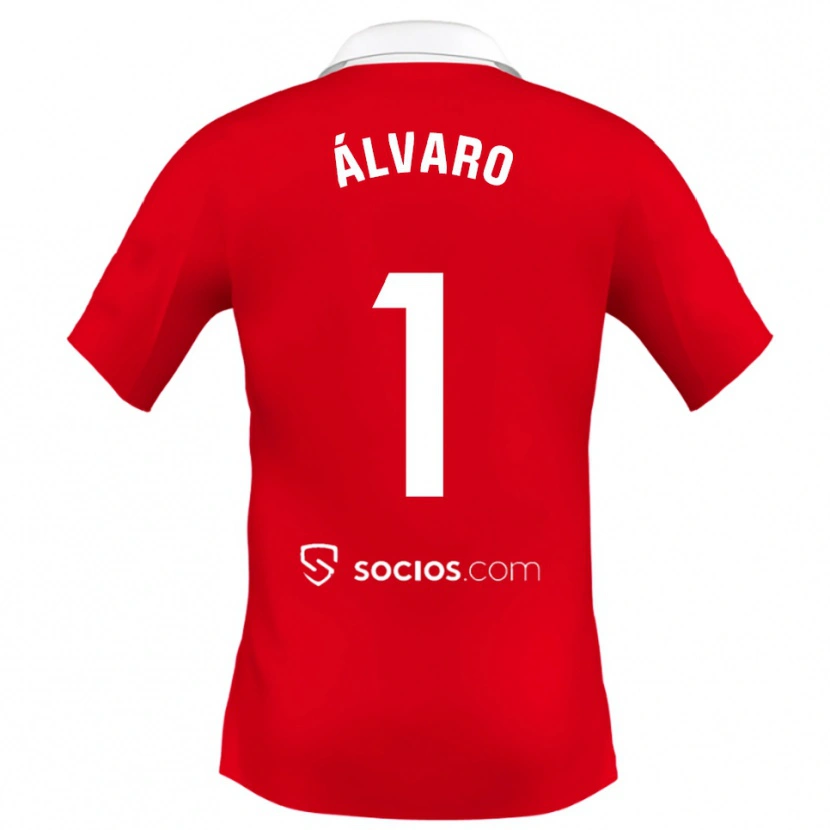 Danxen Kinder Álvaro Fernández #1 Rot Weiß Grau Auswärtstrikot Trikot 2025/26 T-Shirt
