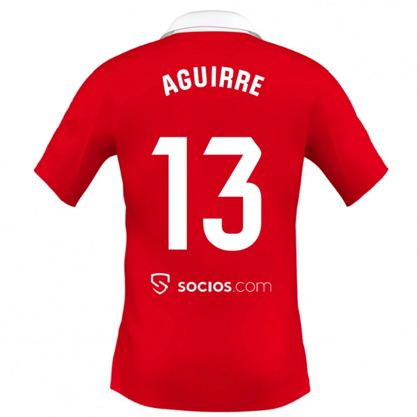 Danxen Kinder Yolanda Aguirre #13 Rot Weiß Grau Auswärtstrikot Trikot 2025/26 T-Shirt