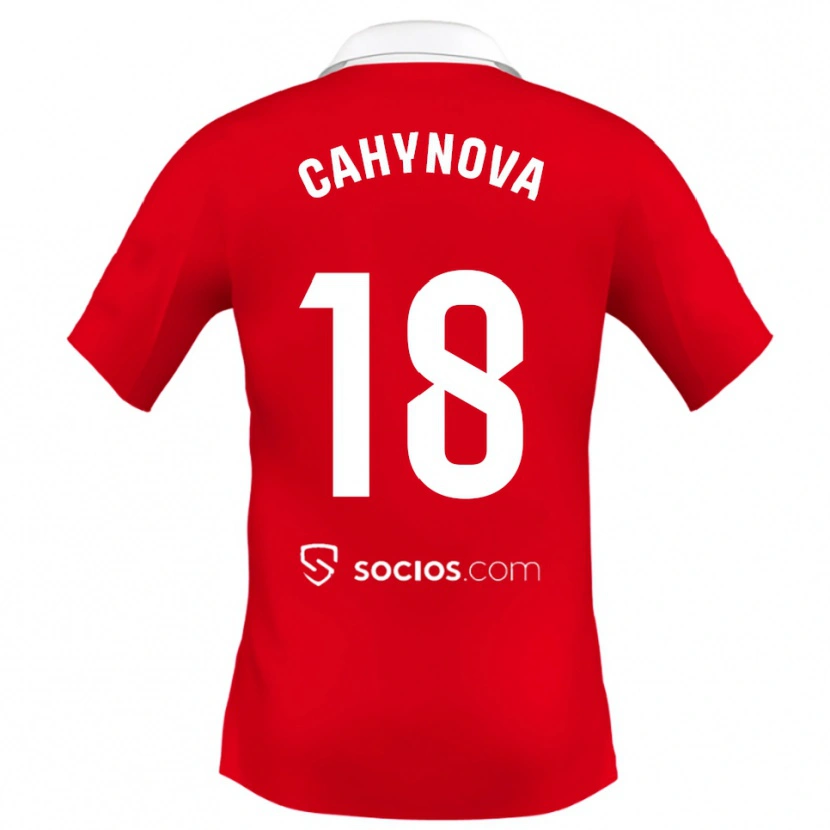 Danxen Kinder Klara Cahynova #18 Rot Weiß Grau Auswärtstrikot Trikot 2025/26 T-Shirt